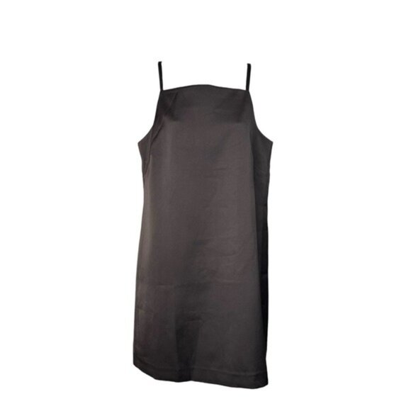 Tuckernuck Chocolate Satin Lara Square Neck Party Cocktail Formal Mini Dress 4 - Picture 5 of 7